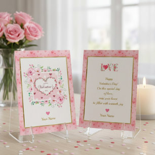 Carte Cœurs Floraux Rose Rose Valentine Cadeaux de la Sa