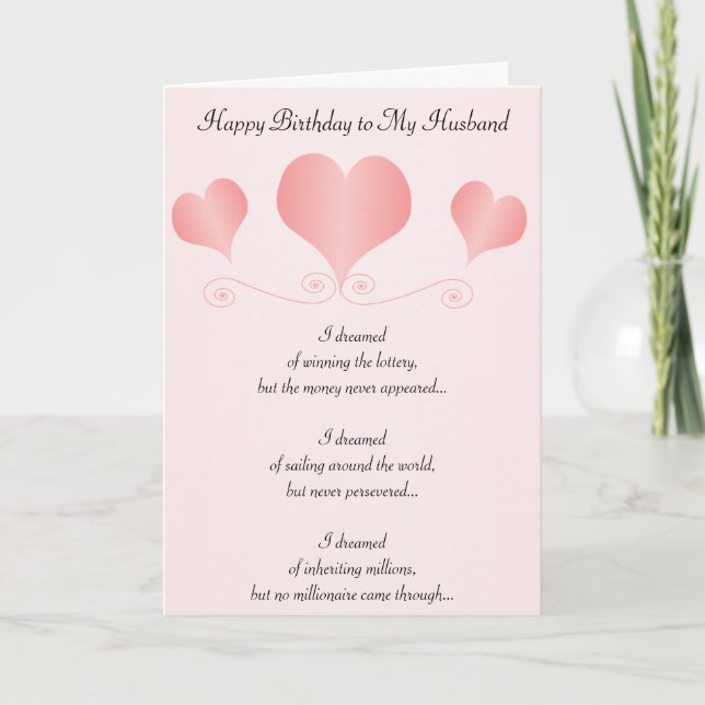 Carte Coeurs Mari personnalisé Anniversaire (Devant)
