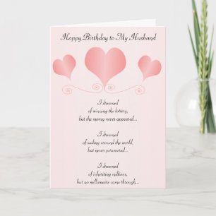 Carte Coeurs Mari personnalisé Anniversaire