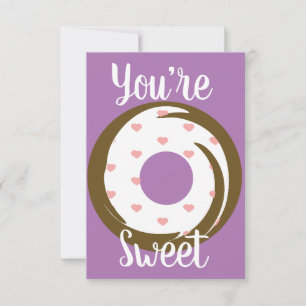 Carte Cœurs modernes de Saint-Valentin Donut Glaçage Vio