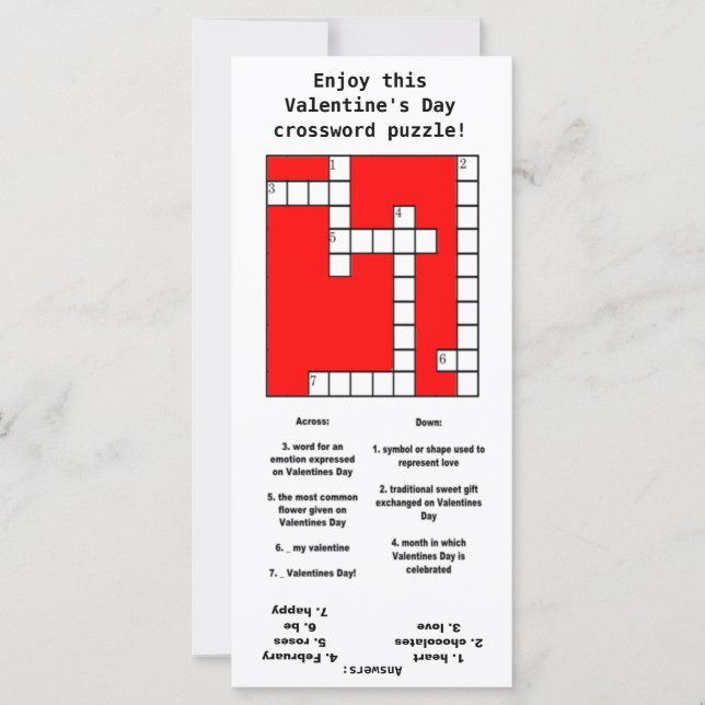 Carte Coeurs Mot de passe Puzzle Enfants Valentines Cart (Devant)