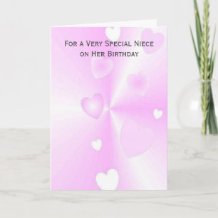 Carte Coeurs Nièce Personnalisée Anniversaire