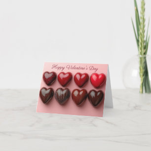 Carte Coeurs ombrés rouges Salutation de Valentine