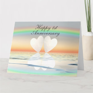 Carte Coeurs papier du 1er anniversaire
