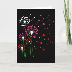 Carte Cœurs Pissenlits Fleurs Amant Saint Valentin Ga