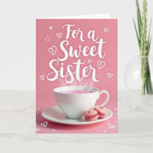 Carte Cœurs Roses pour une Douce Sœur