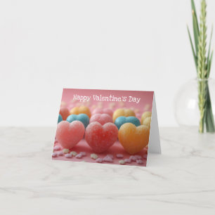 Carte Coeurs Suger colorés Salutation de Valentine