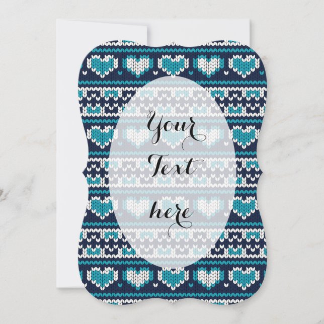 Carte Coeurs tricot sans couture motif 2 + vos idées (Devant)