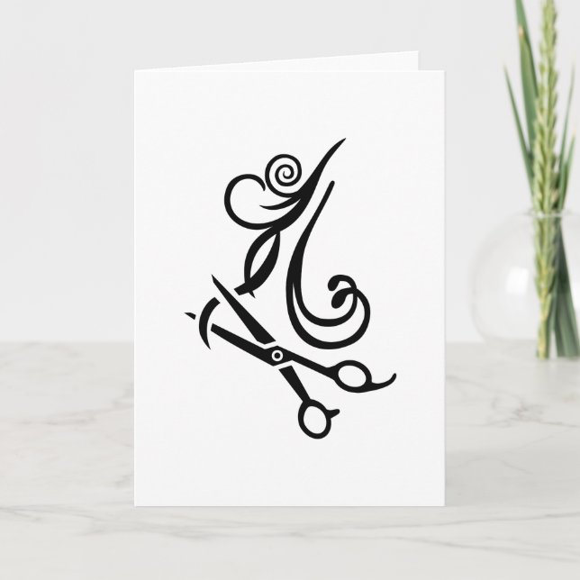 Carte Coiffeur de ciseaux de cheveux (Devant)