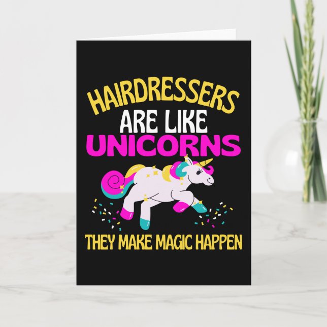 Carte Coiffeurs Unicorn, Coiffeur de la licorne magique (Devant)