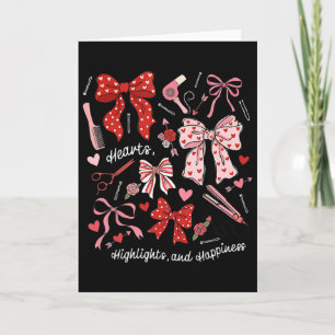 Carte Coiffeuse à nœud coquette Saint-Valentin