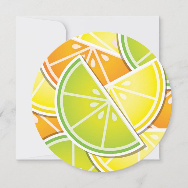 Carte Coincés d'agrumes funky (Devant)