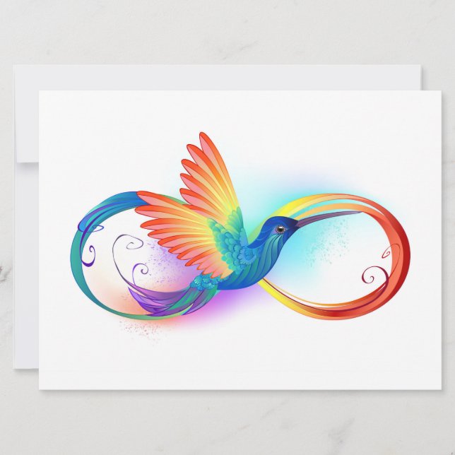Carte Colibri arc-en-ciel avec symbole Infinity (Devant)