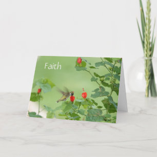 Carte Colibri avec verset (Luc 1:37) Sympathie