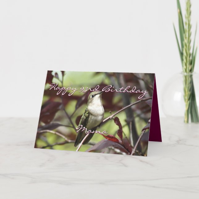 Carte Colibri dans l'arbre du prune - personnaliser (Devant)
