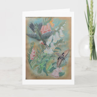 carte - Colibri et papillon