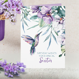 Carte Colibri Floral Texte Personnalisé Chaque Occasion