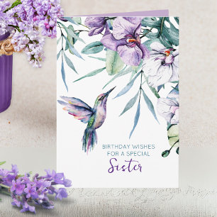 Carte Colibri Floral Texte Personnalisé Chaque Occasion