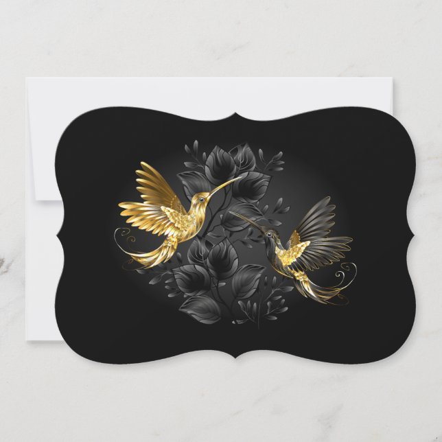 Carte Colibri noir et or (Devant)