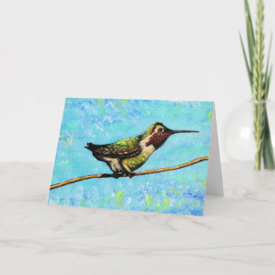 Carte Colibri prêt à voler la peinture