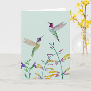 Carte Colibris et Fleurs