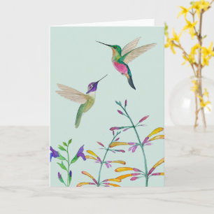 Carte Colibris et Fleurs