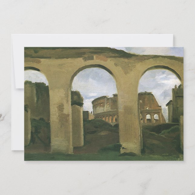 Carte Colisée vue à travers les Arcades à Rome, Italie (Devant)