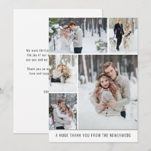 Carte Collage 5 photo Newlyweds Mariage Merci