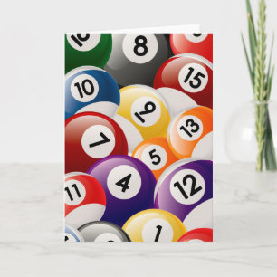 CARTE COLLAGE DE BOULES DE BILLARDS