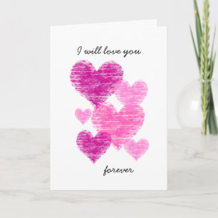 Carte Collage de coeur rose en relief Valentine