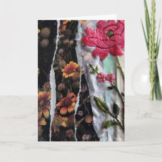 Carte Collage de fleurs, Anniversaire (Devant)