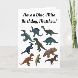 Carte Collage de jouets en plastique Dinosaures sur mesu
