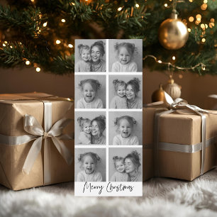 Carte "Collage de Noël Moderne en Noir et Blanc 