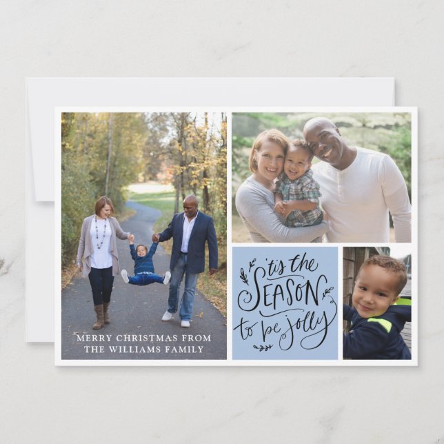 Carte Collage de photos de Noël en famille (Devant)