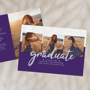 Carte Collage de photos de remise de diplômes Violet Arg