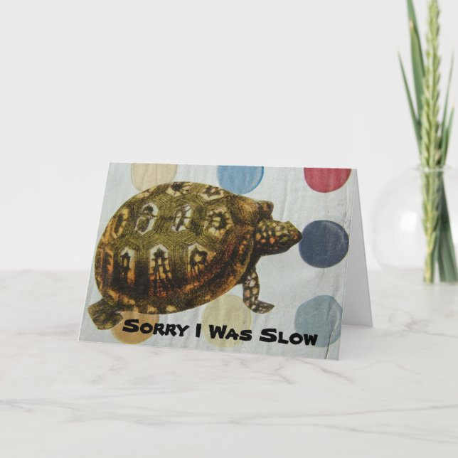 Carte Collage de tortues Anniversaire tardif (Devant)