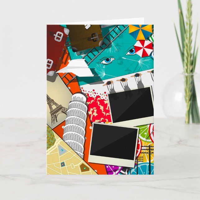Carte Collage de voyage avec monuments emblématiques de  (Créateur téléchargé)