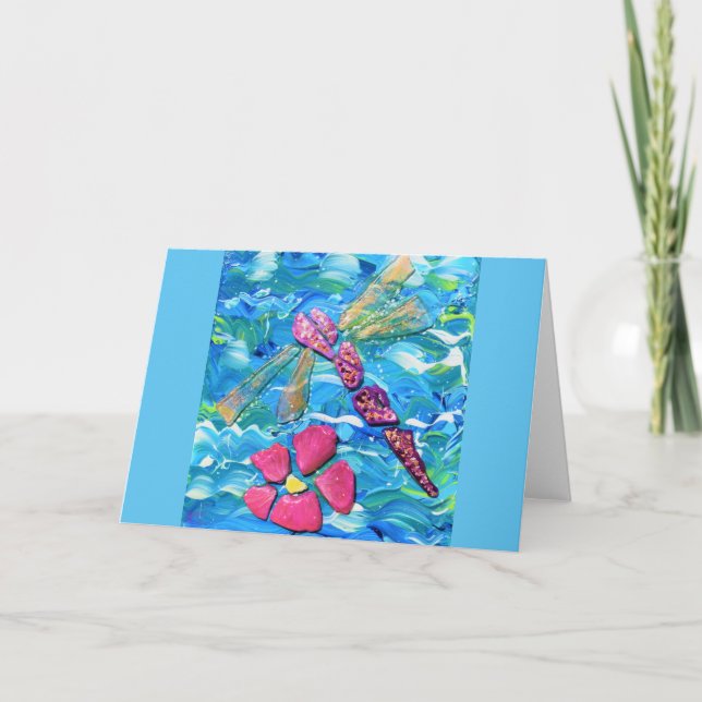 Carte Collage multimédia de mélange de verre de mer Drag (Devant)