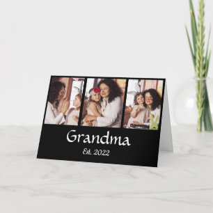 Carte Collage personnalisé de 3 photos de grand-mère éta