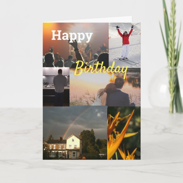 Carte Collage personnalisé photo anniversaire (Devant)