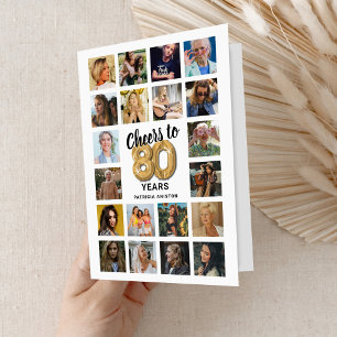 Carte Collage photo 80e anniversaire