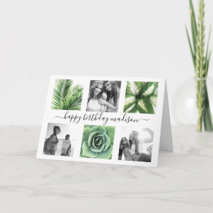 Carte Collage photo d'anniversaire moderne 6 