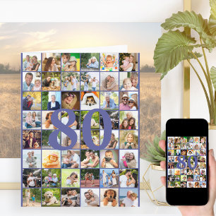 Carte Collage photo de 80e ou tout âge Gros anniversaire