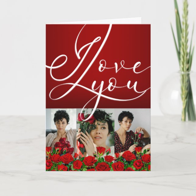 Carte Collage photo de la Saint-Valentin Je t'aime (Devant)
