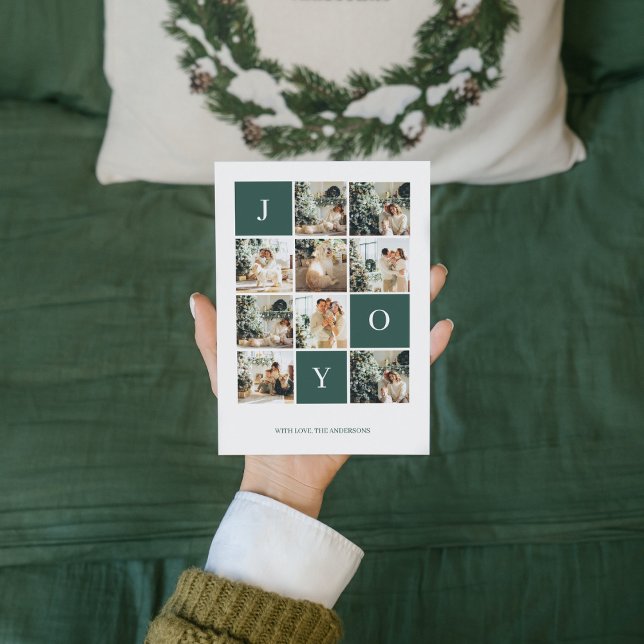 Carte Collage photo de Noël | Joie | Joyeux Fêtes (Créateur téléchargé)