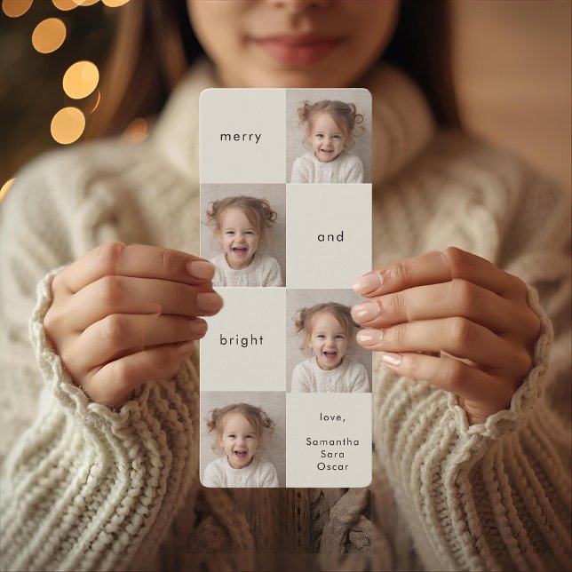 Carte Collage photo de Noël Joyeux et Lumineux (Créateur téléchargé)