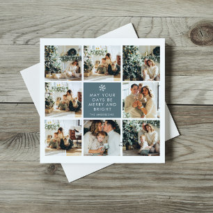 Carte Collage photo de Noël   Joyeux Noël   Bleu