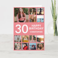 Collage photo du 30e anniversaire 13 Photos rose e