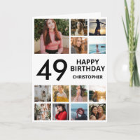 Collage photo du 49e anniversaire 13 photos noir b