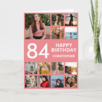 Collage photo du 84e anniversaire 13 Photos rose e
